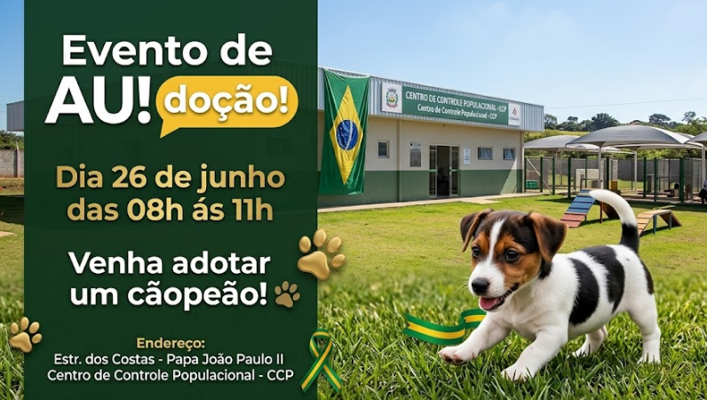 Evento de adoção busca novos lares para cães acolhidos pelo Centro de Controle Populacional de Pará de Minas